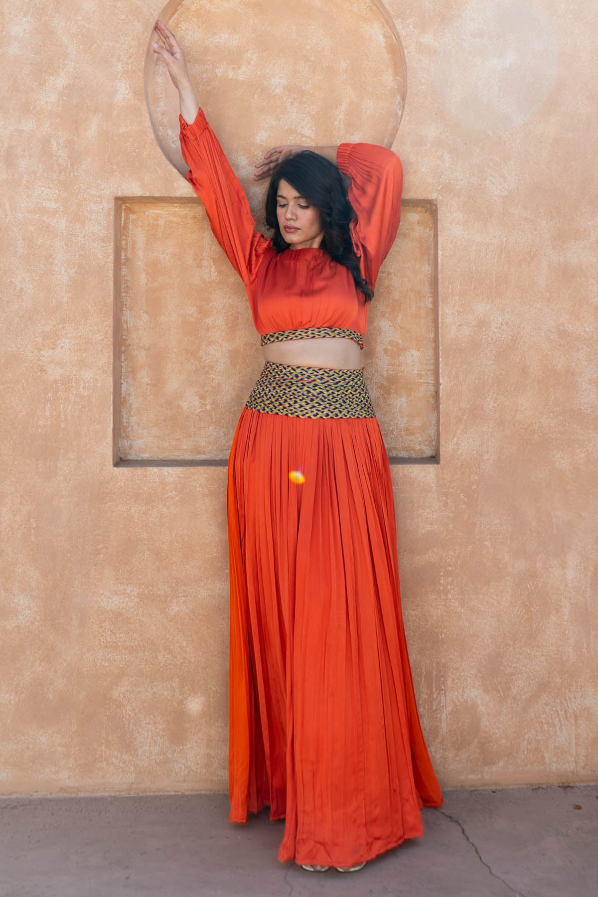 Buy Neora by Nehal ChopraColorblock Braid Top & Skirt for Women Online